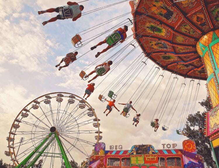The vibrant midway at K-Days Edmonton, a highlight of the city's summer events calendar.