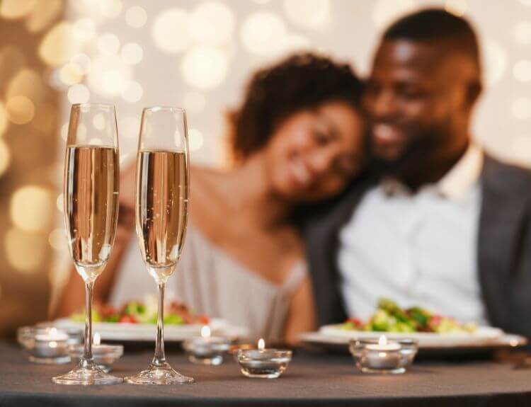 Couple enjoying a relaxed Valentine’s Day together after a personal concierge handles the planning and details