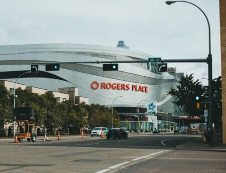 appy couple on a date night in Edmonton dining downtown